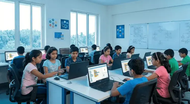 Coding summer camp in Mumbai: kids building apps