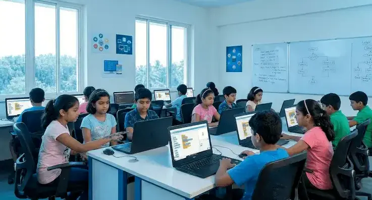 Coding summer camp in Hyderabad: kids building apps