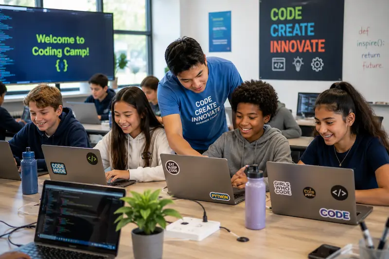Coding summer camp in Plano: kids building apps