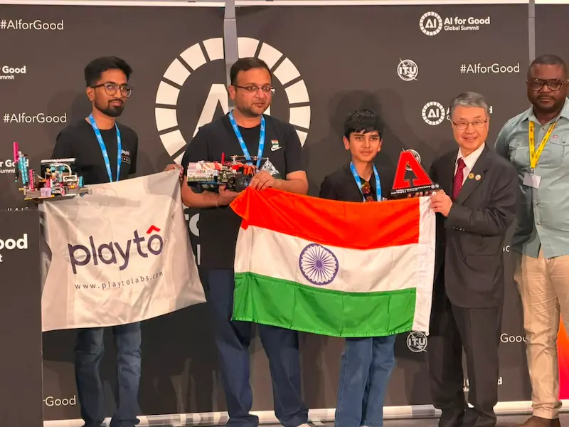 Playto Labs student Heyansh Aggarwal won 3rd place globally at the Robotics for Good Youth Challenge Grand Finale in Geneva
