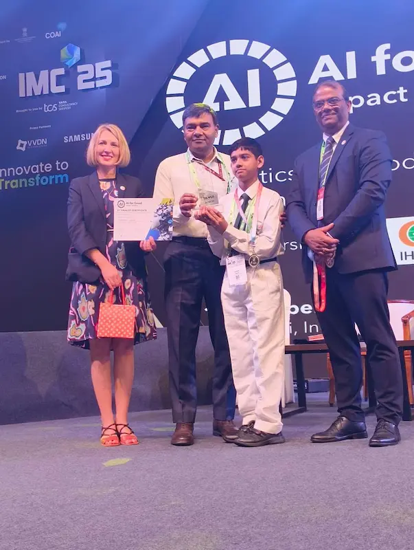 Playto Labs student Yadnya Sagar, Junior Silver winner at the Robotics for Good Youth Challenge India National Finals